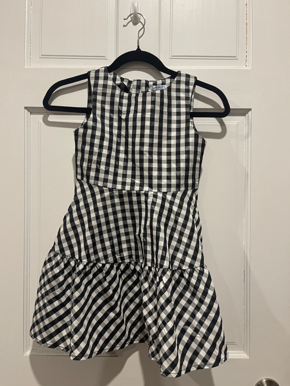 Mayoral Black and White Gingham Tiered Sundress